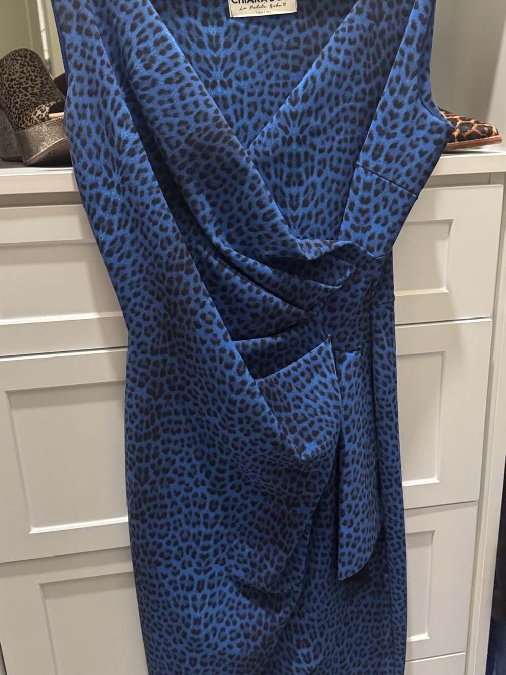 Stunning Chiara Boni Blue Leopard-Midi Dress